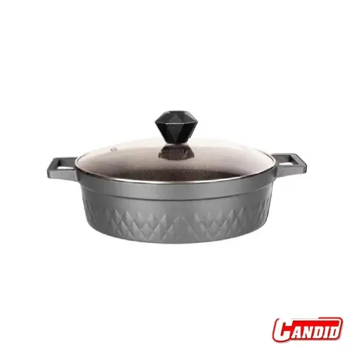 تابه گرانیتی دو دسته کاندید اونیکس مشکی سایز 28
