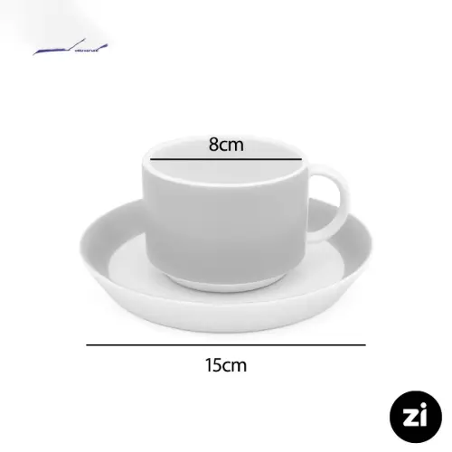 فنجان نعلبکی فرم اس پاستل لیمویی