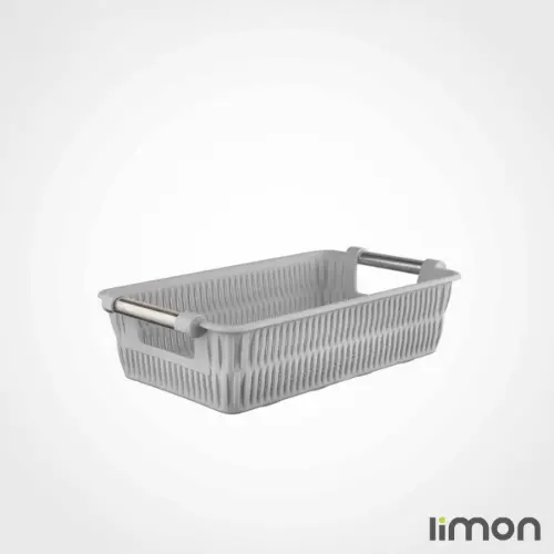 سبد طرح بامبو دسته استیل لیمون سایز 3 1386