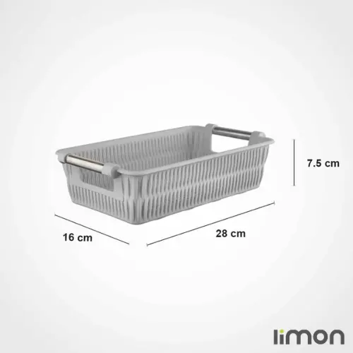 سبد طرح بامبو دسته استیل لیمون سایز 3 1386