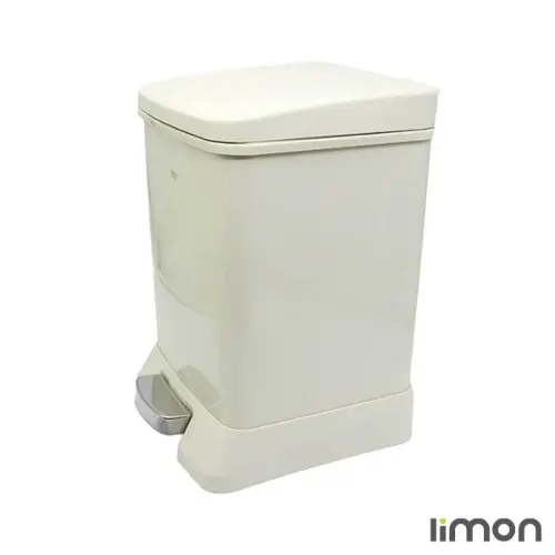 خرید سطل زباله با آرام بند 12 لیتری چهارگوش لیمون 1628