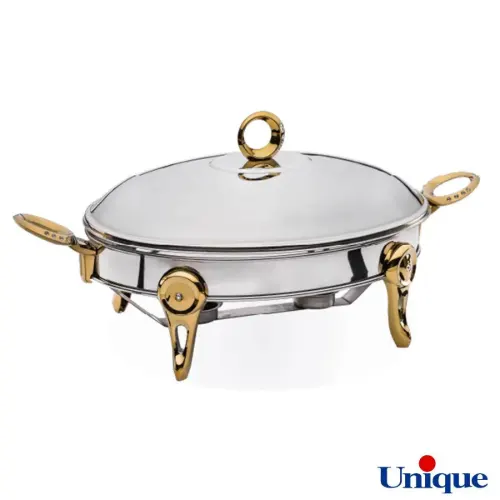 سوفله خوری یونیک بیضی بزرگ نگین دار طلایی UN-3908