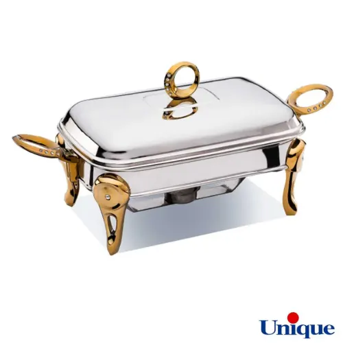 سوفله خوری یونیک مستطیل بزرگ نگین دار طلایی UN-3906