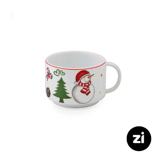فنجان و نعلبکی چای خوری چینی زرین ZI فرم اس سانتا 2 پارچه