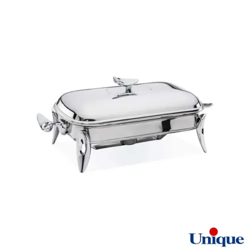 سوفله خوری مستطیل کوچک قایقی نقره ای یونیک UN-3846