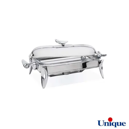 سوفله خوری مستطیل کوچک قایقی نقره ای یونیک UN-3846
