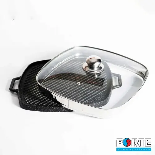 تابه چدنی مربع استیک پز گریل دار فورته سایز 30