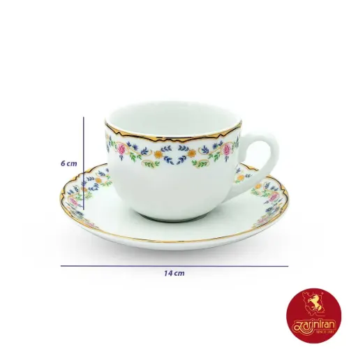 فنجان و نعلبکی چای خوری گلستان چینی زرین 