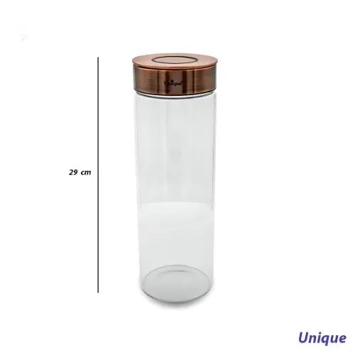 بانکه شیشه ای درب مسی یونیک 29 سانت UN-1708