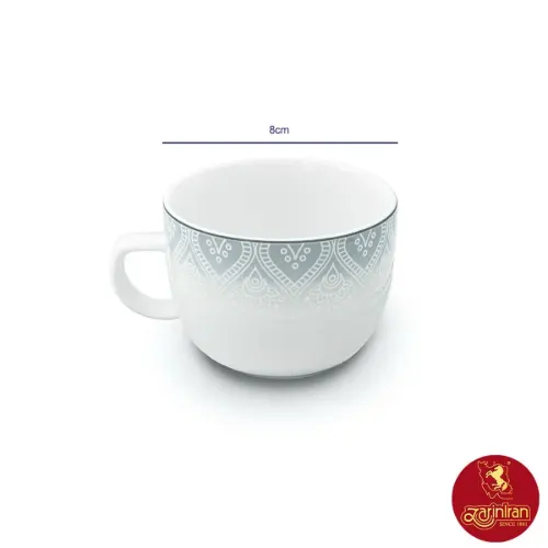 سرویس چای خوری چینی زرین کواترو طرح ادلین طوسی 12 پارچه