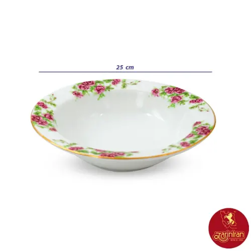 سالادخوری بزرگ چینی زرین ایتالیا اف طرح بیدگل سایز 25