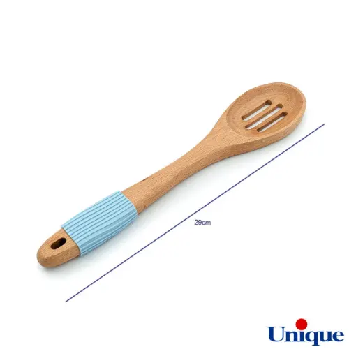 قیمت قاشق و کفگیر یونیک چوبی دسته سیلیکون UN-1110