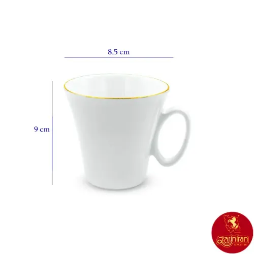 فنجان چای زرین لب طلایی وینچی چینی زرین سایز 9