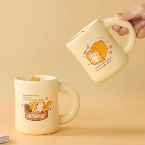 ماگ سرامیکی BAKE YOUR DAY درب دار همراه با قاشق