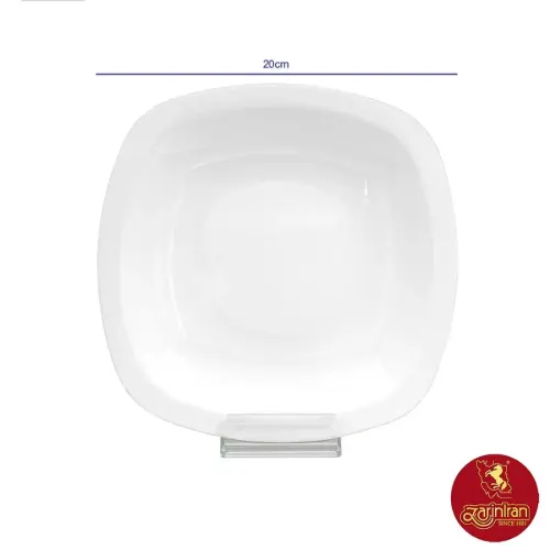 بشقاب خورش خوری سفید کواترو چینی زرین گود 20