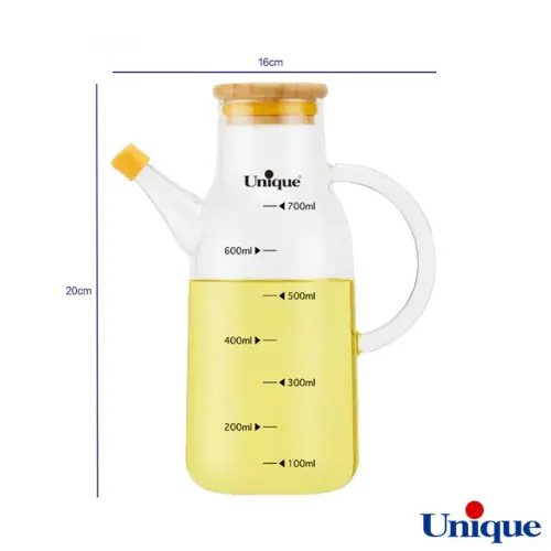 ظرف روغن ریز 700 میلی لیتری یونیک UN-2007 درب بامبو