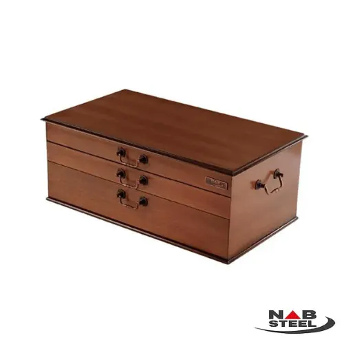 سرویس 116 پارچه ناب استیل جعبه چوبی