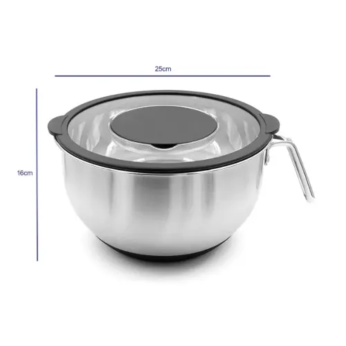 ابعاد کاسه میکس 3 تیکه استیل