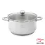 قابلمه 280 دسته فلزی (کف سه لایه) با درب پیرکس پارس استیل