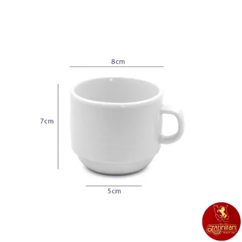 فنجان قهوه چینی زرین هتلی 49 سفید 7.5