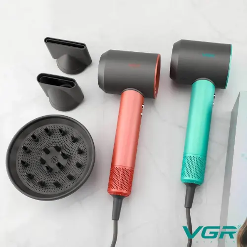 سشوار وی جی آر رنگ سبز و مسی VGR-440
