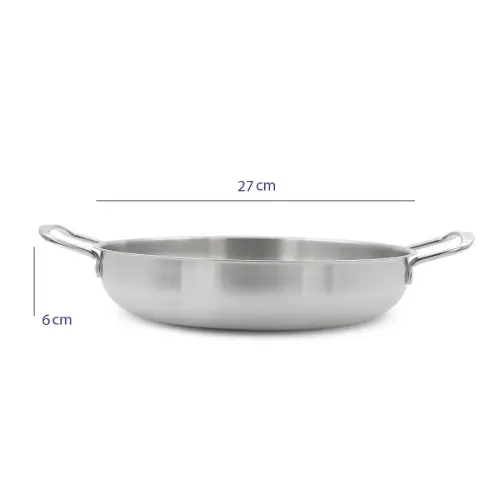 ماهیتابه استیل گود دو دسته سایز 27 S-26P