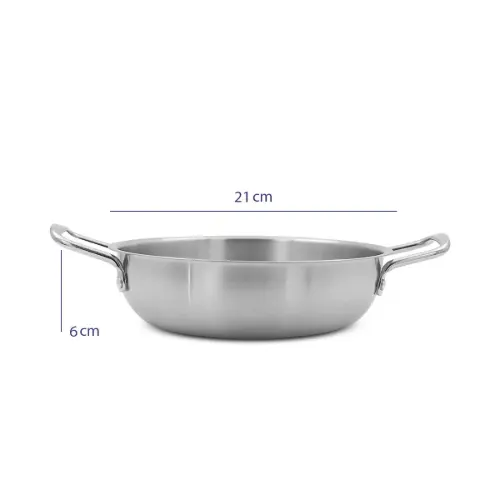 ماهیتابه استیل گود دو دسته سایز 21