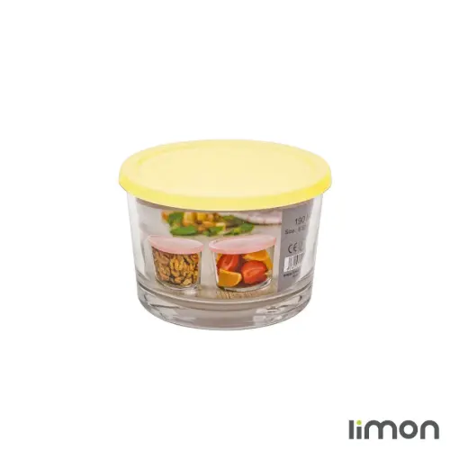 ظرف شیشه ای دربدار 190 میلی لیتر لیمون 1966