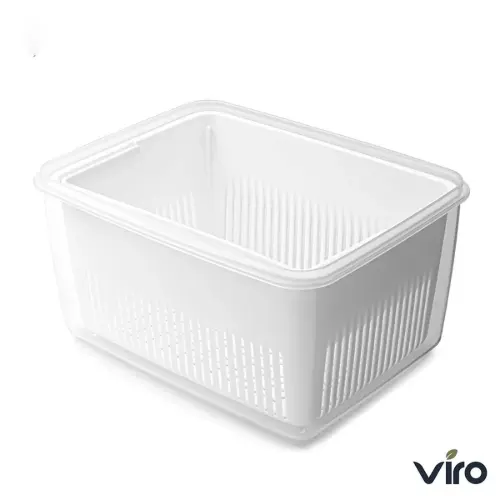 خرید ظرف فریزری سبد دار ایزی لاک پلاس 3600 میلی لیتر مستطیل 4 برند ویرو - کد 604