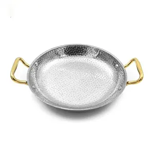 ماهیتابه استیل دسته طلایی داخل چکشی سایز 28 POT-28