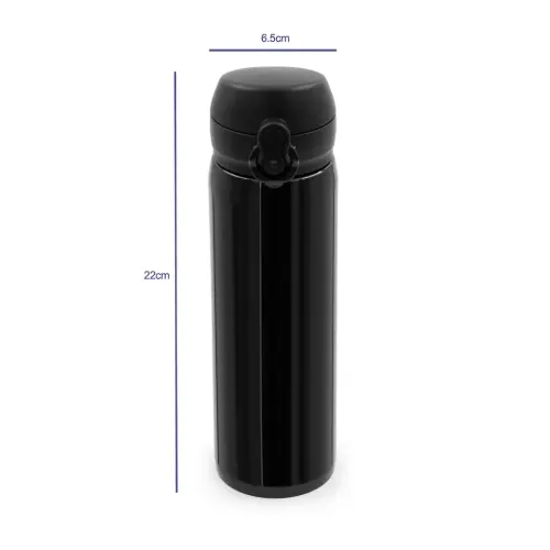 ابعاد فلاسک مسافرتی داخل استیل درب قفلی 500 میلی لیتر کد FL-1022-500