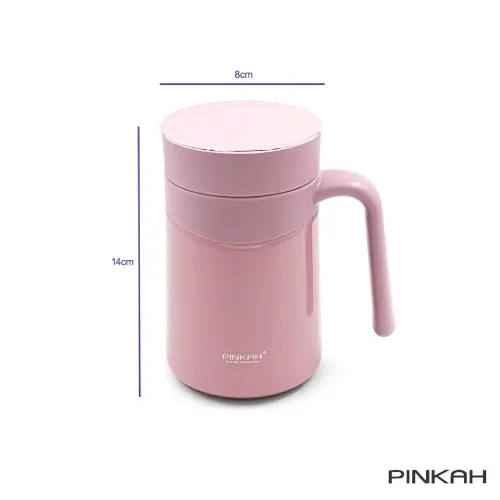 ابعاد تراول ماگ دسته دار پینکا 330 میلی لیتر کد PJ-3685-L