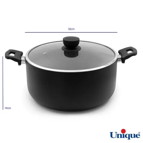 قابلمه سایز 32 یونیک کف گرانیت مشکی UN-8111