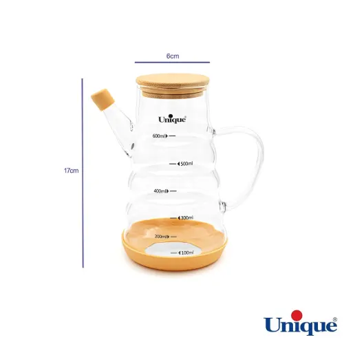قیمت ظرف روغن ریز 600 میلی لیتری یونیک UN-2011 درب بامبو