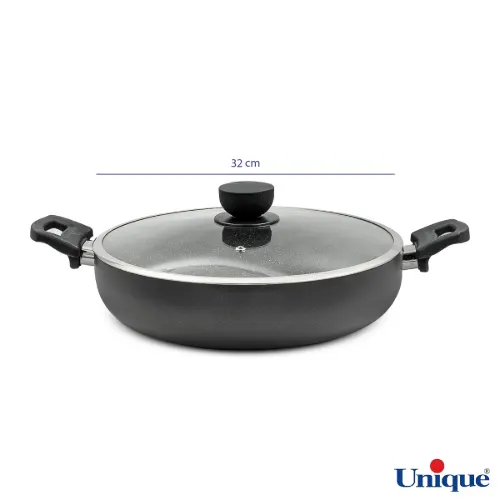تابه دو دسته یونیک سایز 32 کف گرانیت طوسی تیره