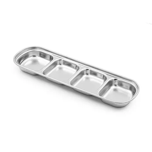 اردو خوری مستطیل چهار خانه مدل 4PC استیل