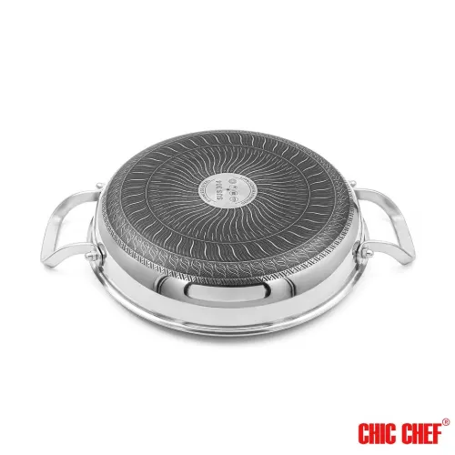 مشخصات تابه استیل کربنی CC8163-30 دو دسته چیک چف