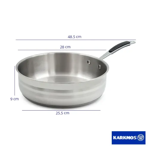 تابه استیل A-1359 سایز 28 تک دسته کارکموس