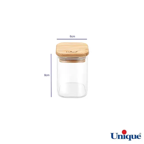 خرید جا ادویه یونیک درب چوبی 8 سانتی متر UN-1768