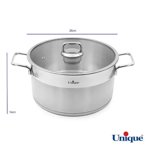 قیمت سرویس قابلمه یونیک 8 پارچه تمام استیل مدل فلت UN-9990