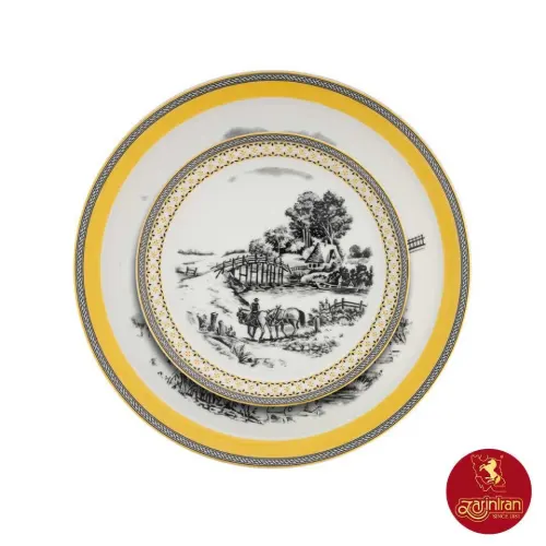 قیمت سرویس غذاخوری ویلیج چینی زرین فرم اس 6 نفره 31 پارچه