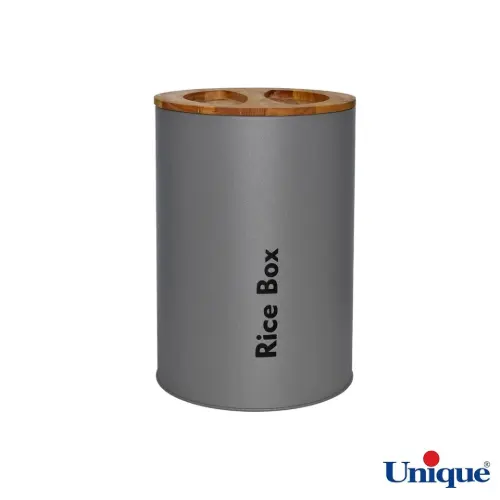 خرید سرویس آشپزخانه یونیک 16 پارچه UN-8052 فیلی(طوسی) با درب بامبو