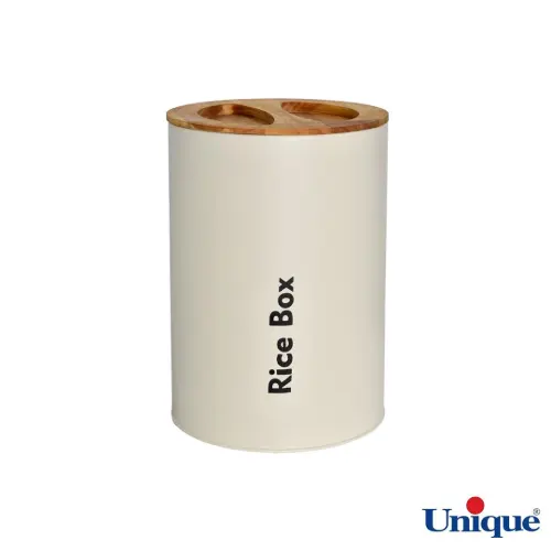 خرید سرویس آشپزخانه یونیک 16 پارچه UN-8056 نباتی(کرم) با درب بامبو