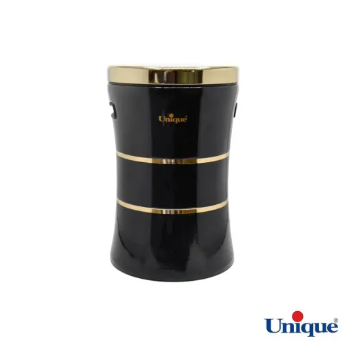 خرید سرویس آشپزخانه 18 پارچه یونیک کمر باریک خطی مشکی براق طلا UN-4698