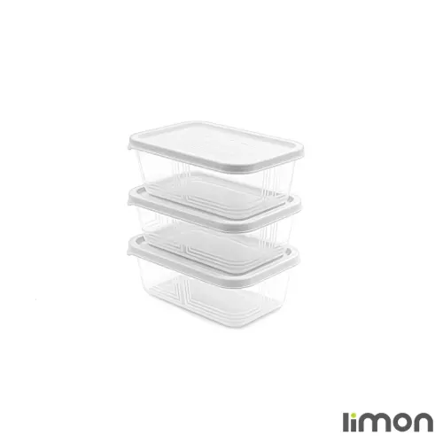 خرید ظرف نگهدارنده مستطیل 550 میلی لیتر 3 عددی لیمون 2405