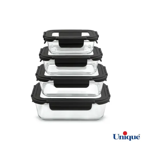 ظرف غذا مستطیل 4 عددی پیرکس یونیک UN-1400