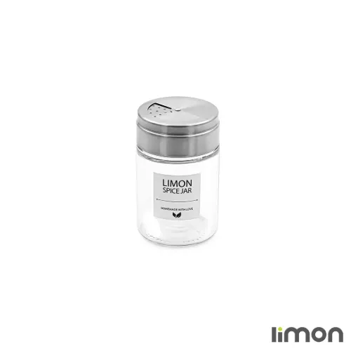 جا ادویه شیشه ای درب استیل 140 سی سی لیمون 2383