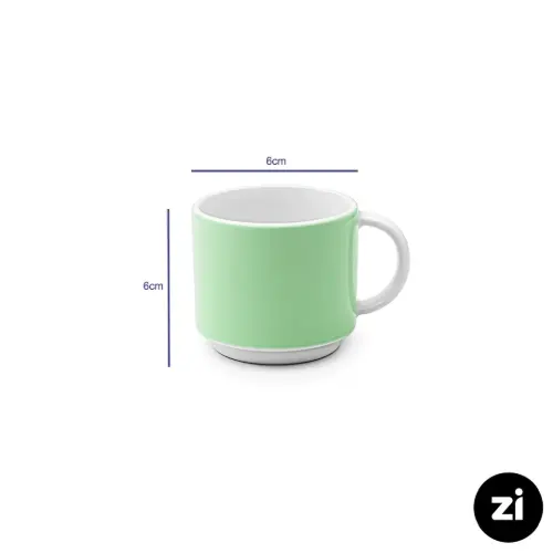 خرید فنجان قهوه خوری چینی زرین Zi فرم اس پاستل سبز