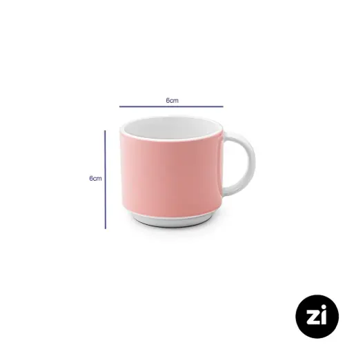 خرید فنجان قهوه خوری چینی زرین Zi فرم اس پاستل صورتی سایز 6