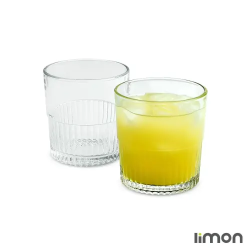 نیم لیوان شیشه ای  لیمون
